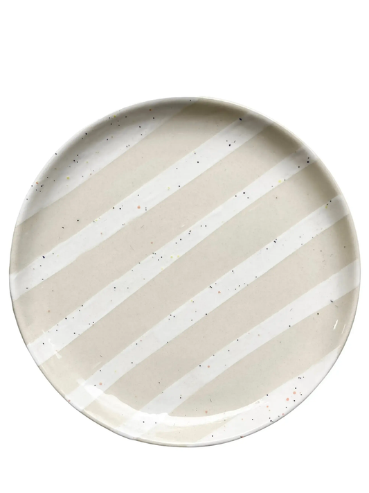 Assiette Rayure Blanche TARTINE HAP CERAMIQUE
