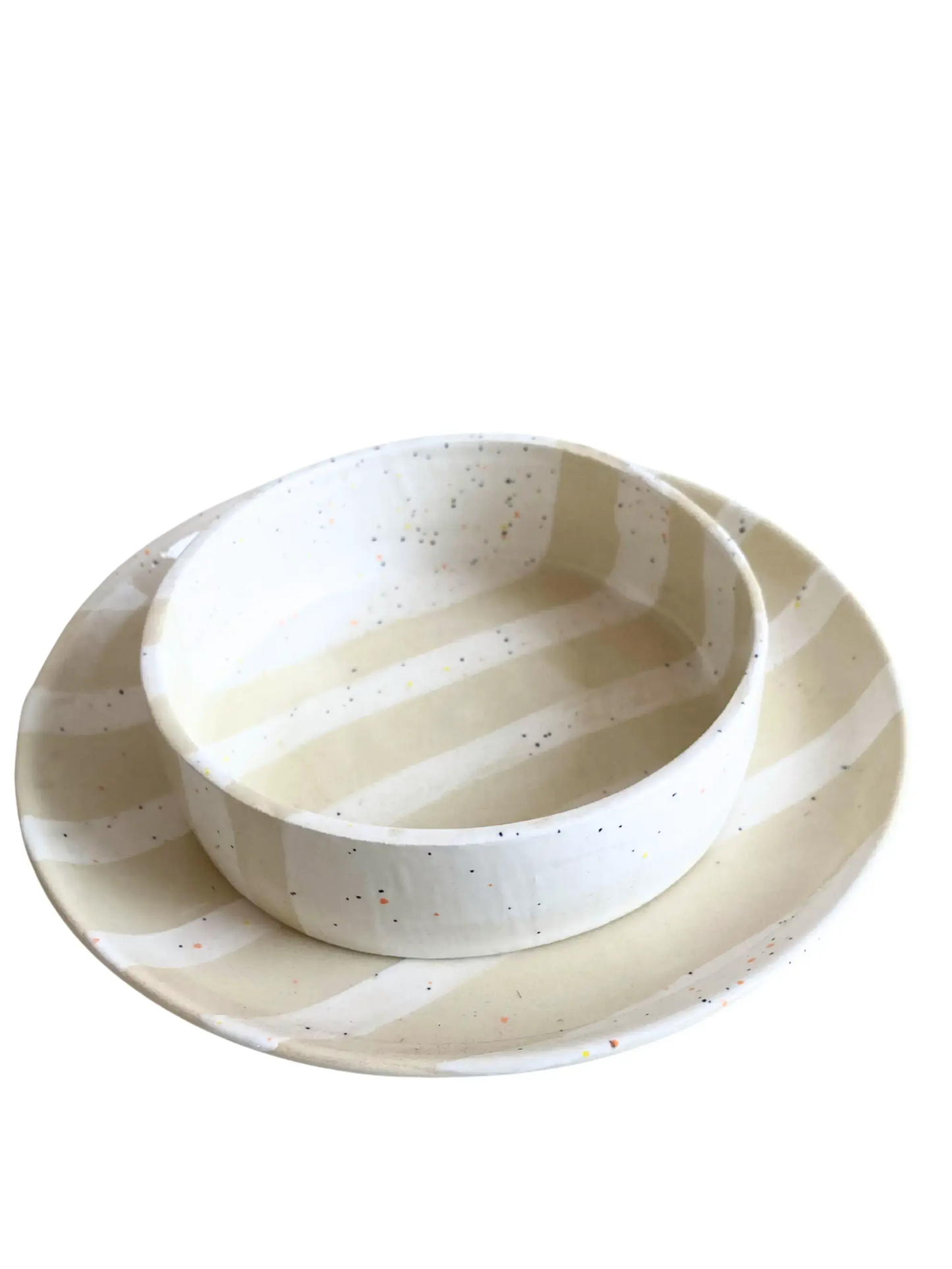 Assiette Rayure Blanche TARTINE HAP CERAMIQUE