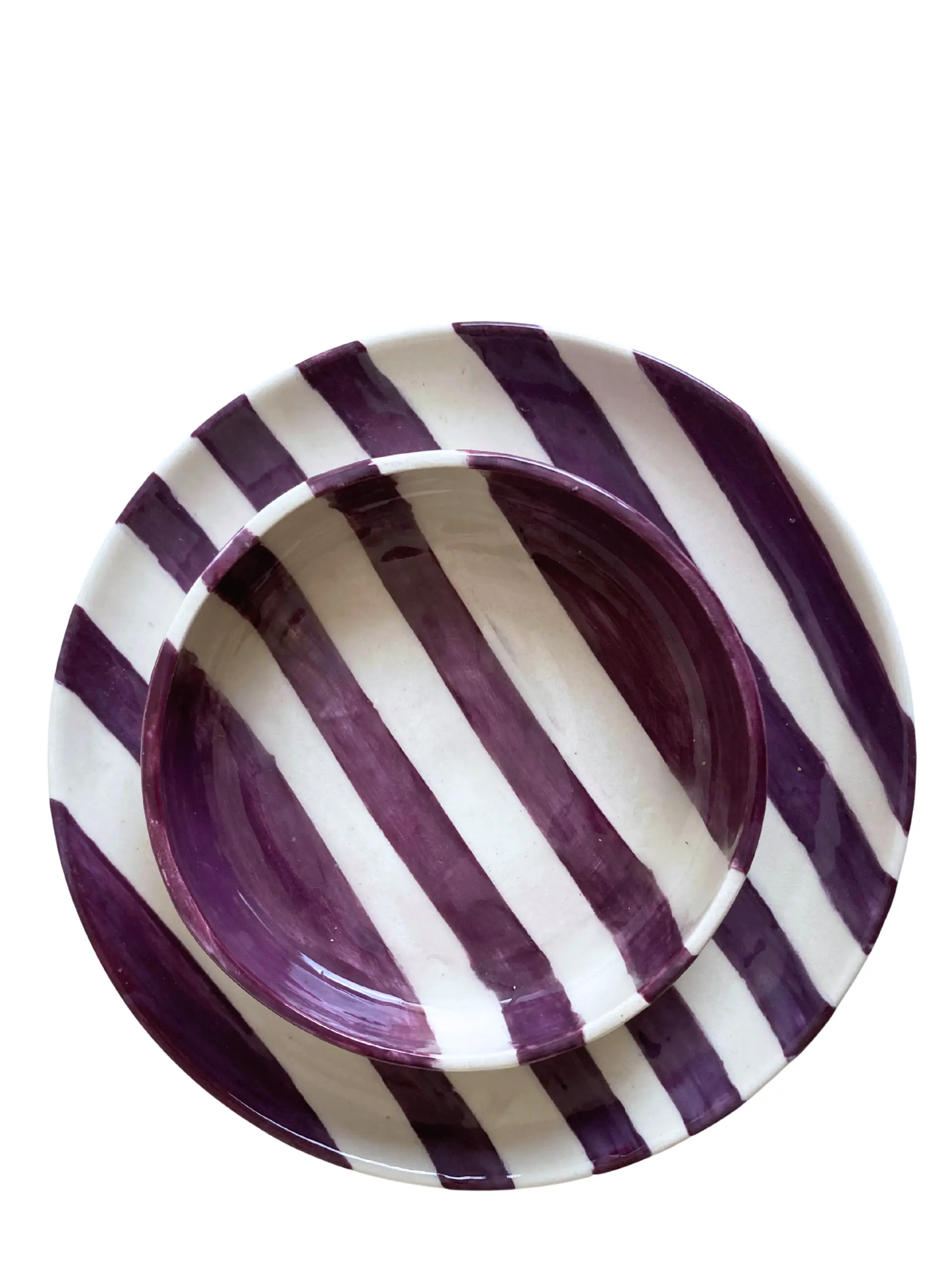 Assiette Rayure Aubergine TARTINE HAP CERAMIQUE
