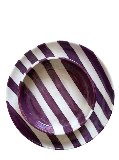 Assiette Rayure Aubergine TARTINE HAP CERAMIQUE