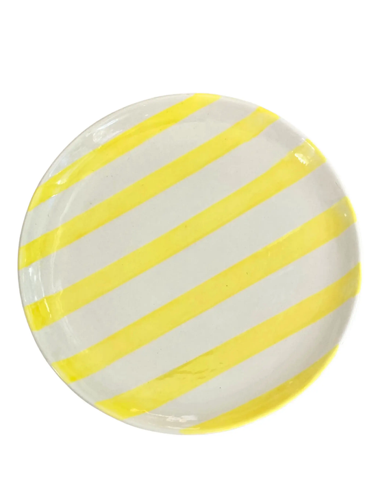 Assiette Rayure Jaune TARTINE HAP CERAMIQUE