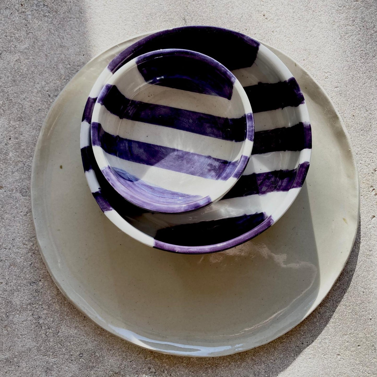 Assiette Helise en gres Hap ceramique - gresfait main, vue de dessus