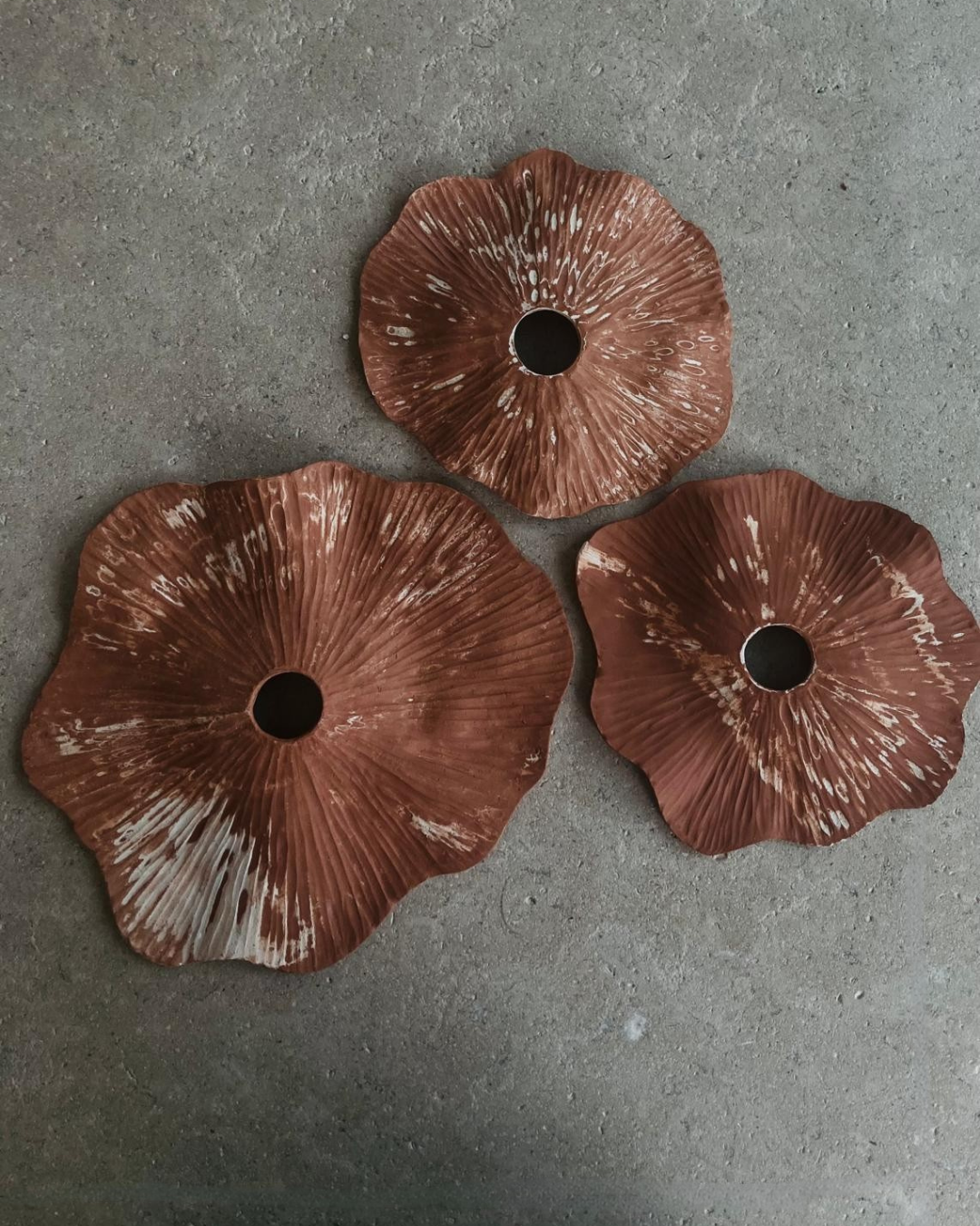 Corolle - Terre mêlées - terracotta - blanc- applique- luminaire - décor mural - 