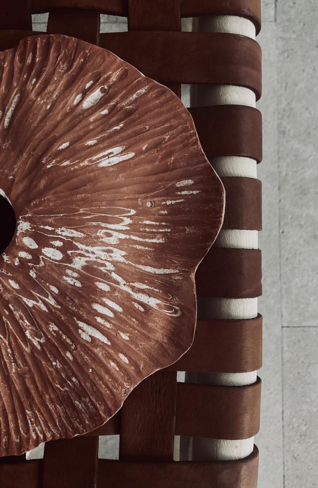 Corolle - Terre mêlées - terracotta - blanc- applique- luminaire - décor mural - 