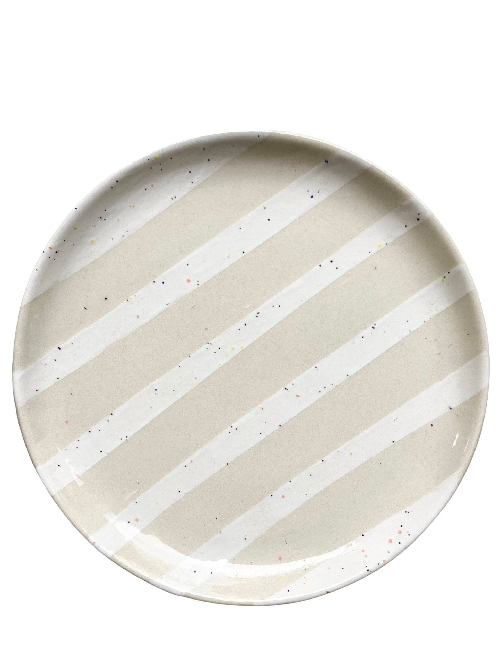 Assiette Rayure Blanche TARTINE HAP CERAMIQUE