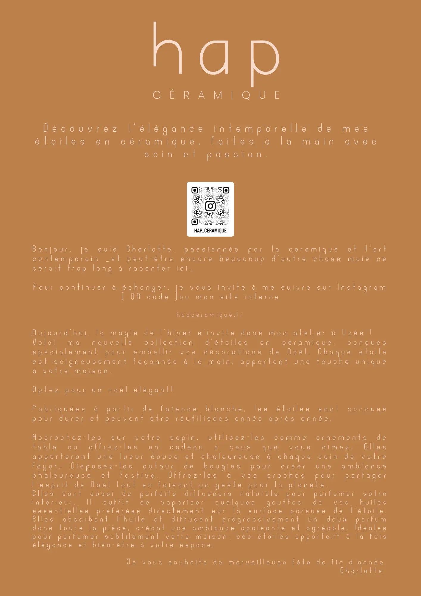 Etoile en céramique aritisanale hap ceramique uzes 