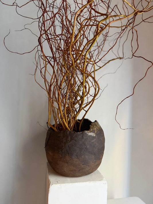 Vase Organique Basalt I Grès noir