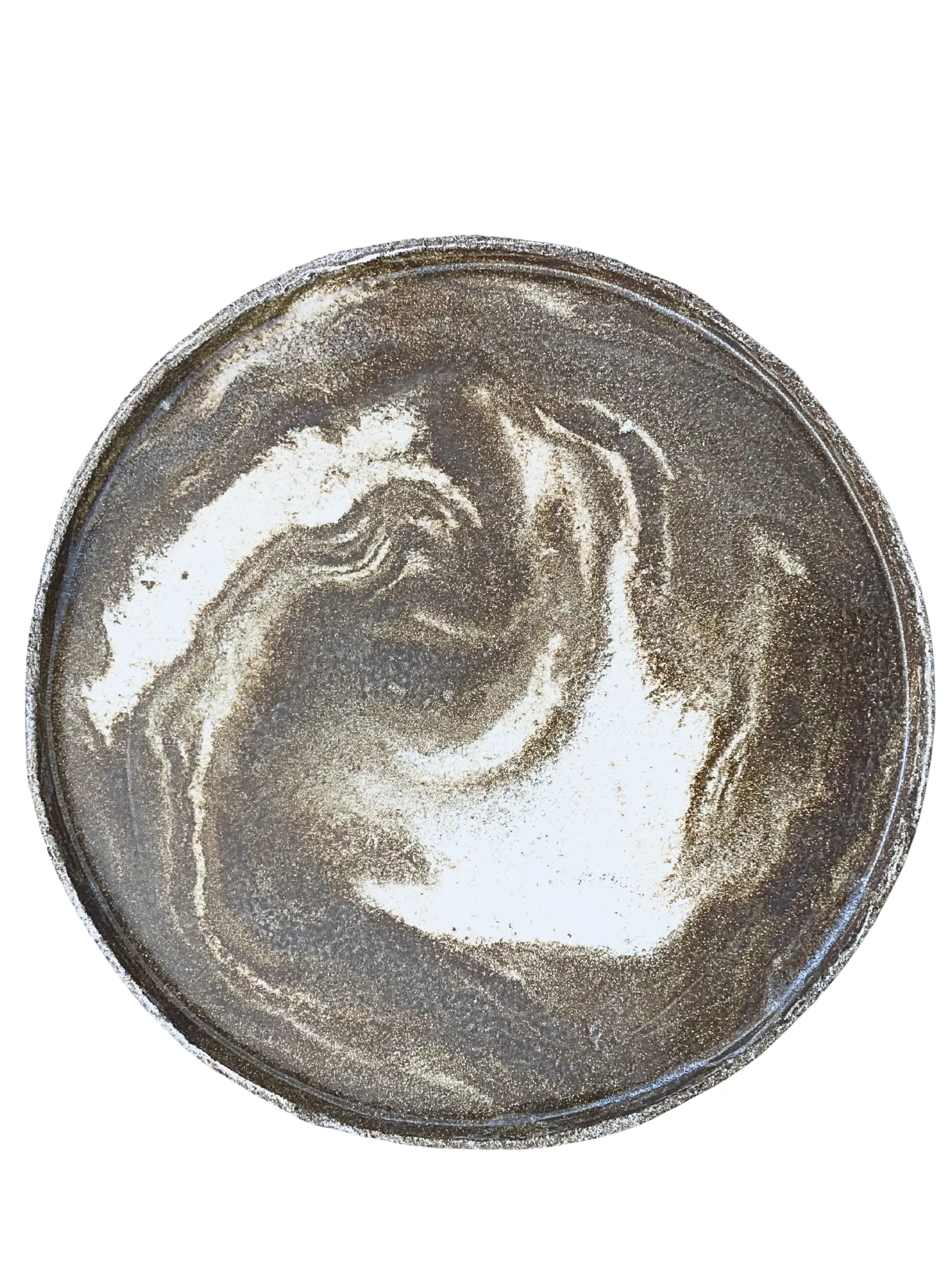 PLAT MARCEL Grand plat en Grès Marbré artisanale hap-ceramique Uzès 