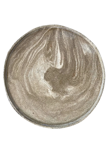 PLAT MARCEL Grand plat en Grès Marbré artisanale hap-ceramique Uzès 