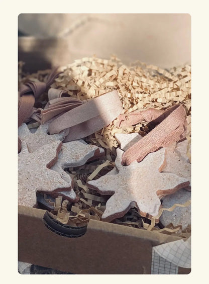 Etoile en ceramique blanche faience pour decoration sapin de noel 